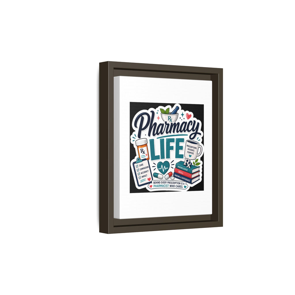 Pharmacy Life Framed Canvas Art — Colorful Pharmacist Wall Decor